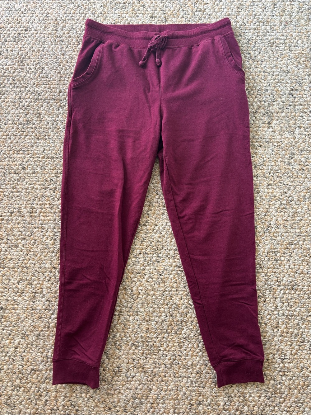 Ambiance Wine-Red Drawstring Sweatpants